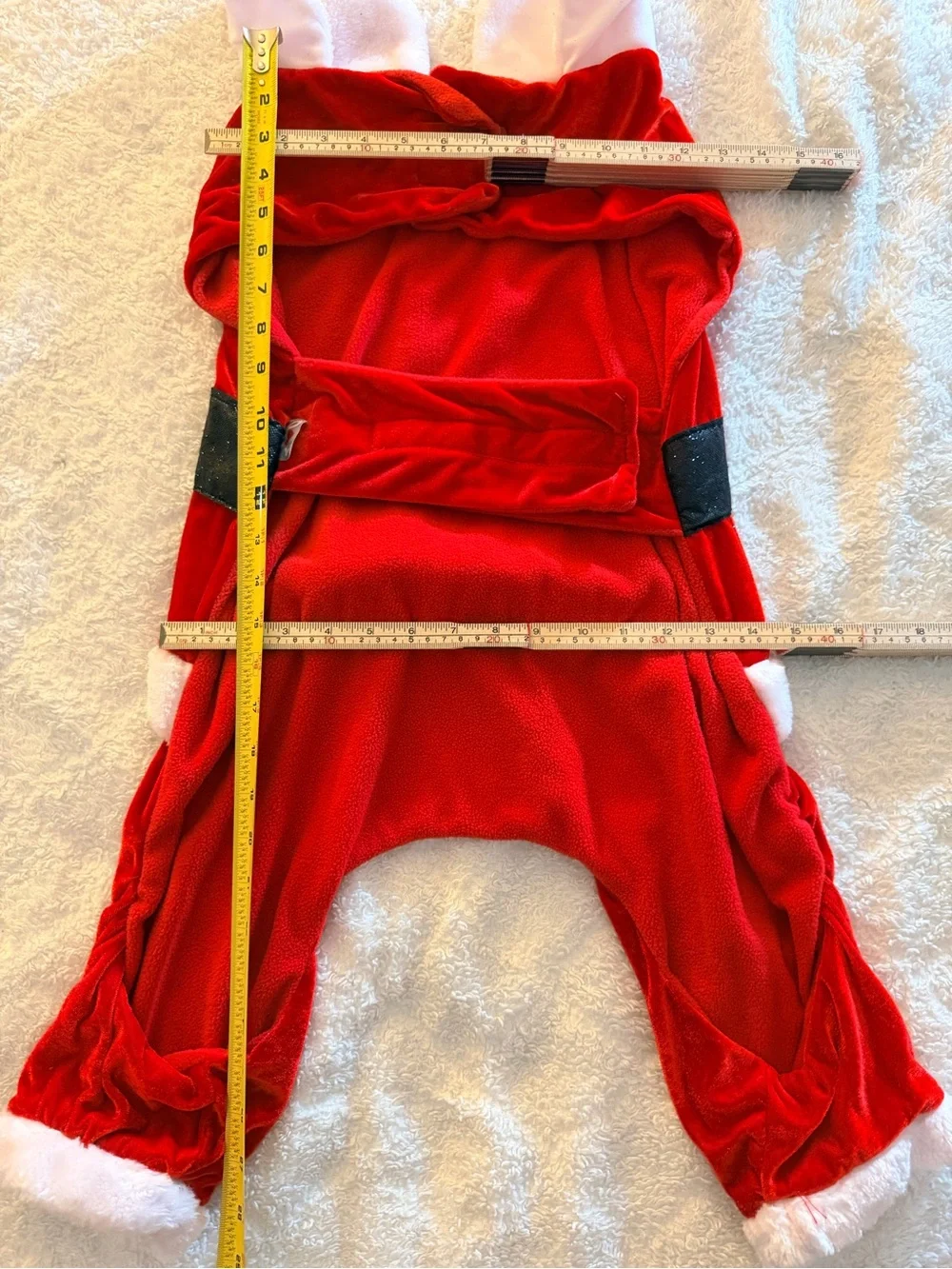 Holiday Santa Red Dog Costume- Cozy Faux Fur Trim